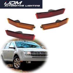 For 2007 2008 2009 2010 Lincoln MKX Car Front / Rear Fender Side Marker Indicator Light Cover Shells Kit Amber Red Smoked Lens