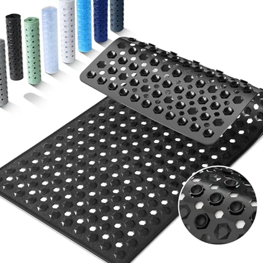 

Bathtub Mat Non Slip, "" Long Shower Mat for Inside Shower, Washable Bath Mat with Dra Holes and Strong Suction Cups, Sof