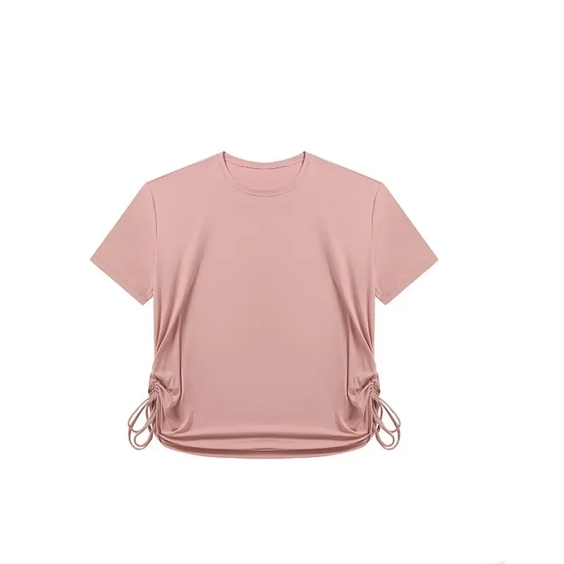Back Action Relaxed Fit Boatneck T-Shirt Soft Oversize Yoga Short Sleeve Running Shirt Long Length Keeps Bum and Hips Covered image 6