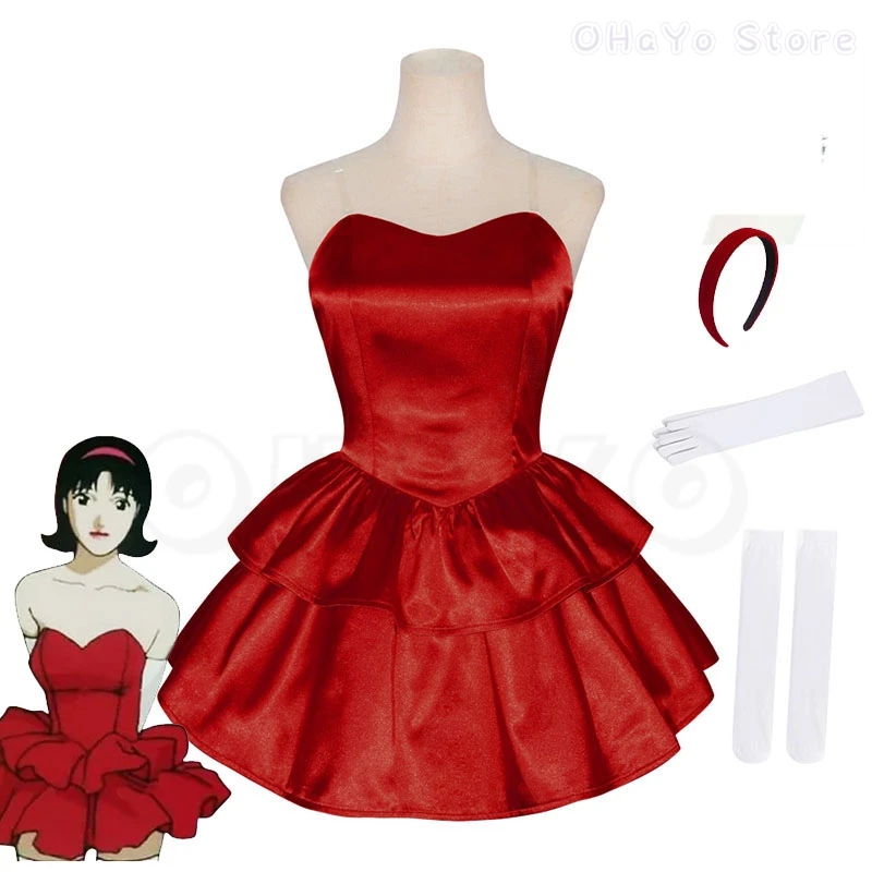 Anime Perfect Movie Blue Mima Kirigoe Cosplay Kostüme Perücke Rotes Kleid Frauen Halloween Scary Cartoon Party Roleplay Fancy Outfit