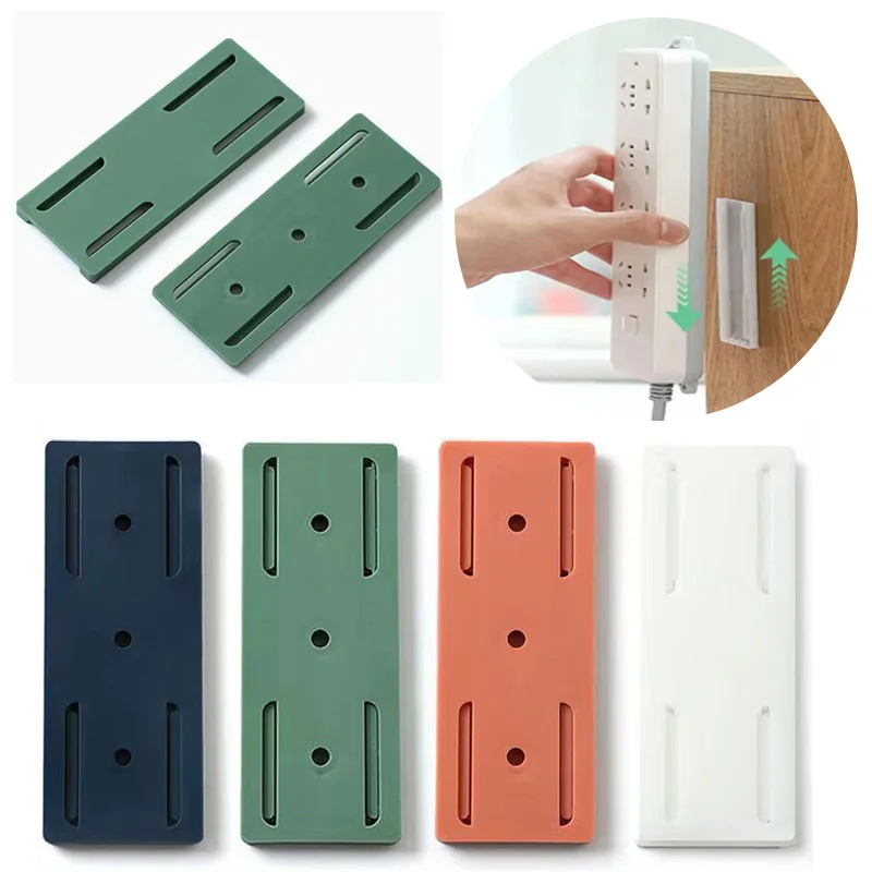 1/5/8/10PCS Socket Paste Fixer Patch Panel Holder Wall Hanging Plug Fixing Device Punch-free Plug Multi-Purpose Hooks