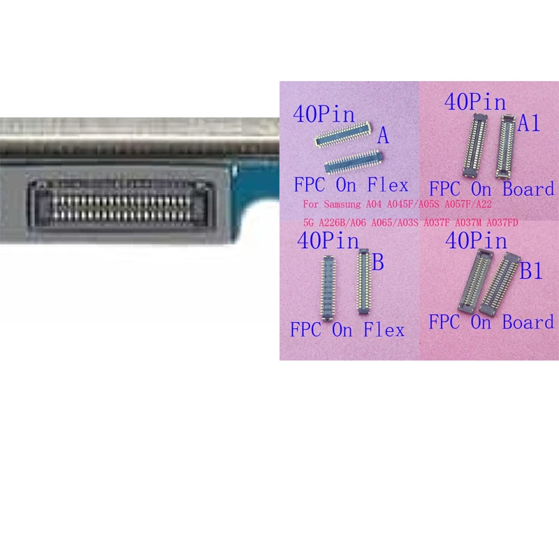 2-100Pcs LCD Display Usb Charger FPC Plug Connector For Samsung Galaxy A05S A057F A22 5G A226 A06 A065 A03S A037 A04 A045 40 Pin