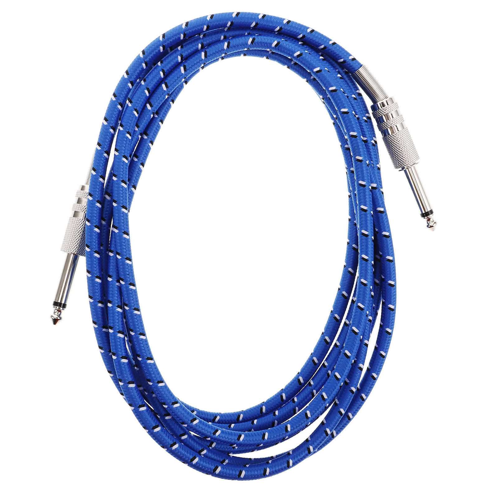 

1/4 Inch Instrument Cable For Electric Guitar Bass Keyboard Amplifier Stereo Audio Connection Pure Sound Blue Fiber Shielding