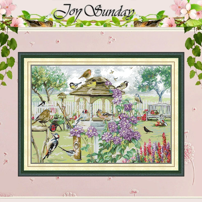 Birdie's Paradise Animal Patterns Counted Cross Stitch Set DIY 11CT 14CT 16CT Stamped DMC Cross-stitch Kit Embroidery Needlework