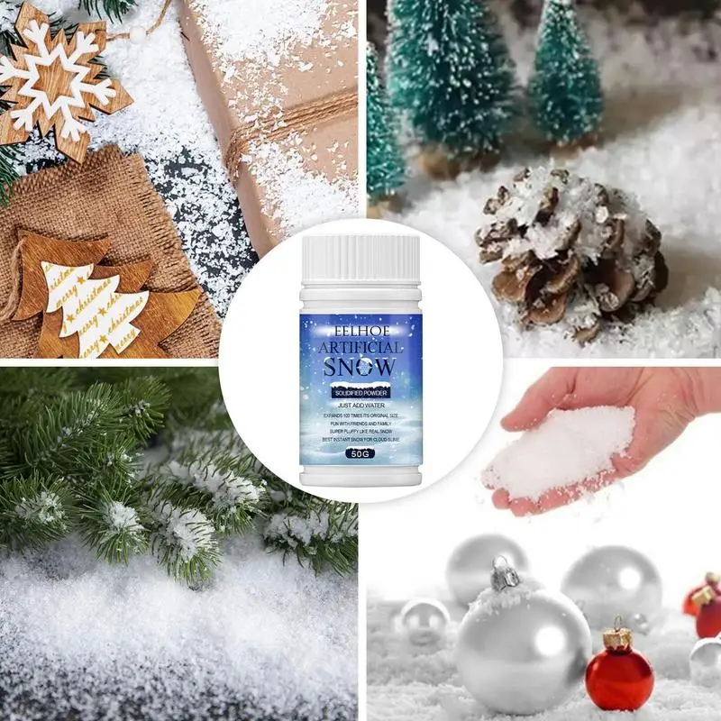 Artificial Snow Powder Winter Instant Faux Snow Powder Queen Christmas Party Decoration DIY Kids Toys Gifts Artificial Snow