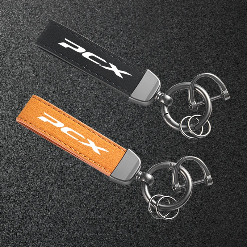 

For Honda PCX125 PCX150 PCX160 PCX 125 150 160 Motorcycle Keyring High-Grade Leather Suede Keychain Accessories