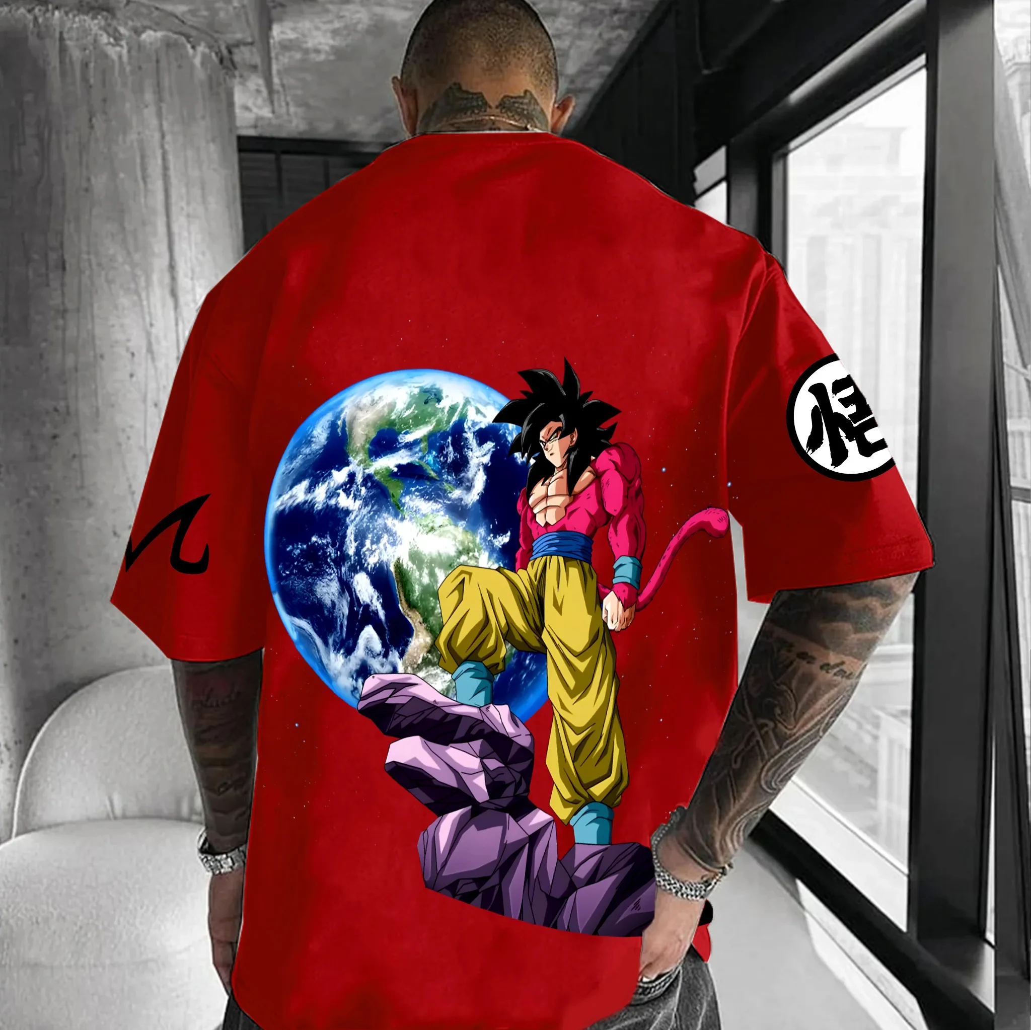 

Dragon Ball Japanese Animation Goku Printed Cotton Short-sleeved Men's And Women's Summer Sports Loose Round-neck T-shirts Ins