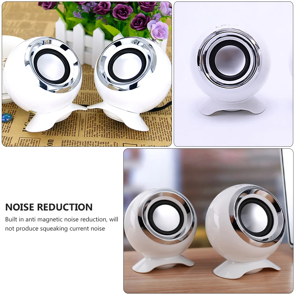

2Pcs Mini Speaker Fashionable Computer USB Speaker Clear Sound Portable Multi-Purpose Voice Box for Desktop Music Enjoyment