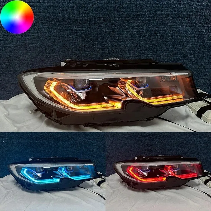 Accessories For Cars Drl Rgb Colour Control By Phone Headlight For BMW 3 Series G20 G21 2019-2022 Car Headlight