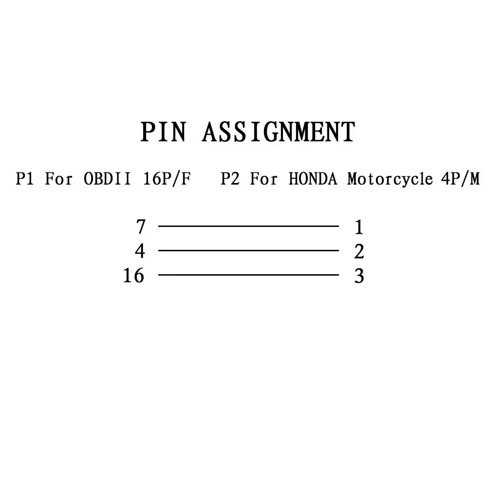 OBD Motorcycle Cable for Honda 4 Pin Plug Cable Diagnostic Cable 4Pin To OBD2 16 Pin Adapter Motorbike Scanner Convert Connector