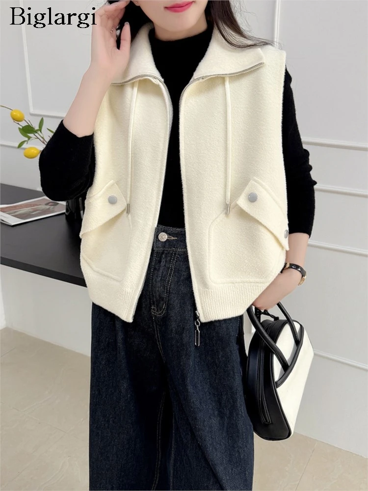 

Вязаные осенние жилеты без рукавов, кардиган, женские свободные модные женские жилеты в корейском стиле, кардиганы, повседневные женские свитера, пальто