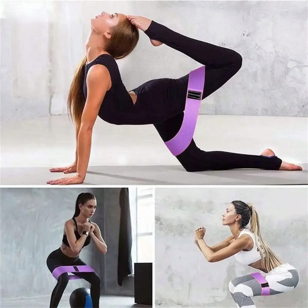 

Pilates Yoga Elastic Resistance Bands, Exercise Stretch Flex Band For Booty Legs Workout
