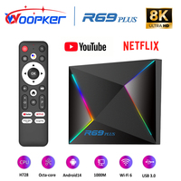 Woopker R69 Plus Tv Box Android 14 Allwinner H728 WIFI 6 USB3.0 Support 8K 3D Display Google Assistant Streaming Media Player