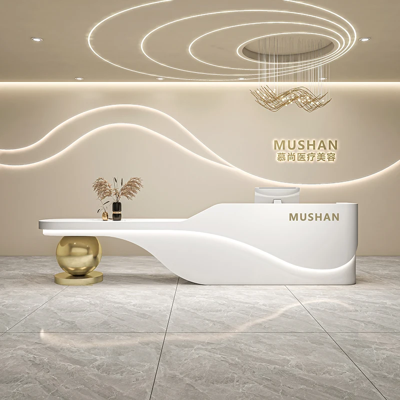 بسيطة الحديثة صالون تجميل أمين الصندوق التجميل الفاخرة الصناعية المهنية جماليات الاستقبال أثاث المطعم