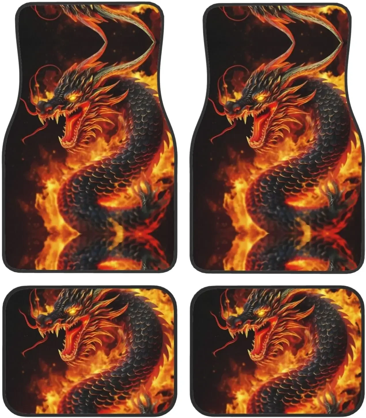 

Автомобильный коврик для ног с принтом китайского дракона, набор из четырех предметов, простой в установке, подходит для большинства автомобилей Gm