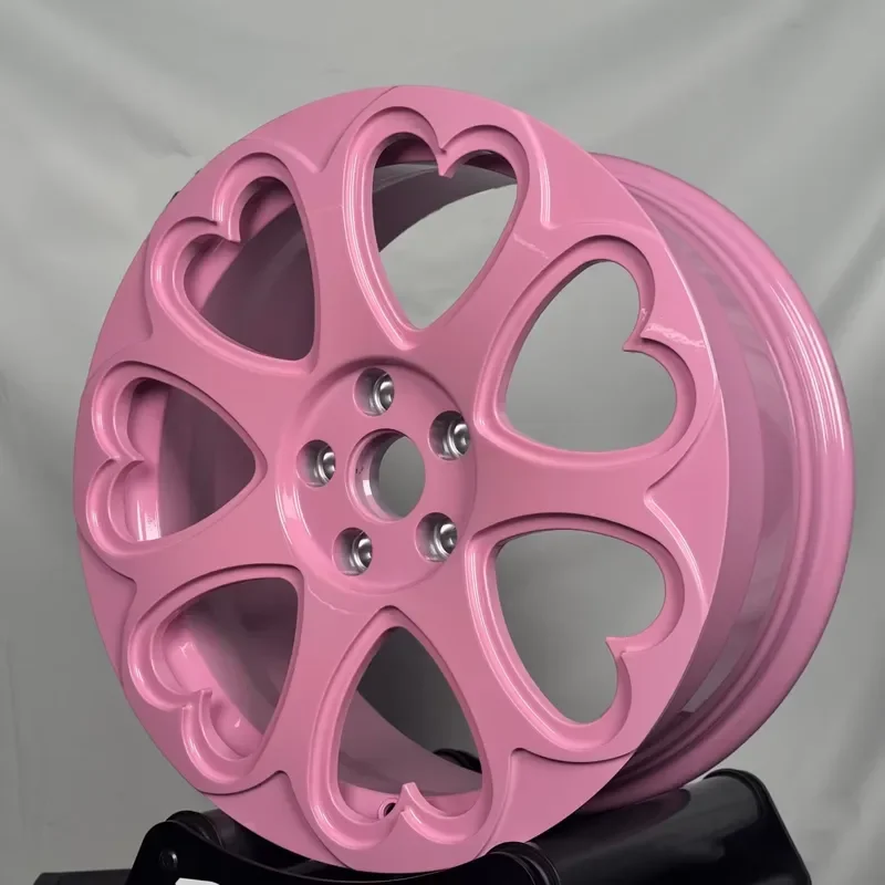 Hot Sale Custom Pink Heart Shape Forged Deep Concave Wheels 18-22 Inch 5x114.3 5x120 for Corvette Mustang Civic 4 pcs