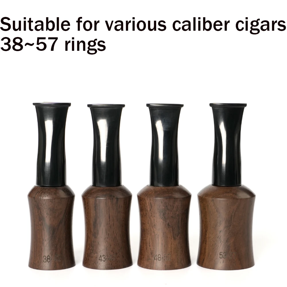 JIBILL 1pc ebony cigar mouthpiece, 38-42 ring, 43-47 ring ,48-52 ring, 53-57 ring ,extended cigar handle for 9mm filter element