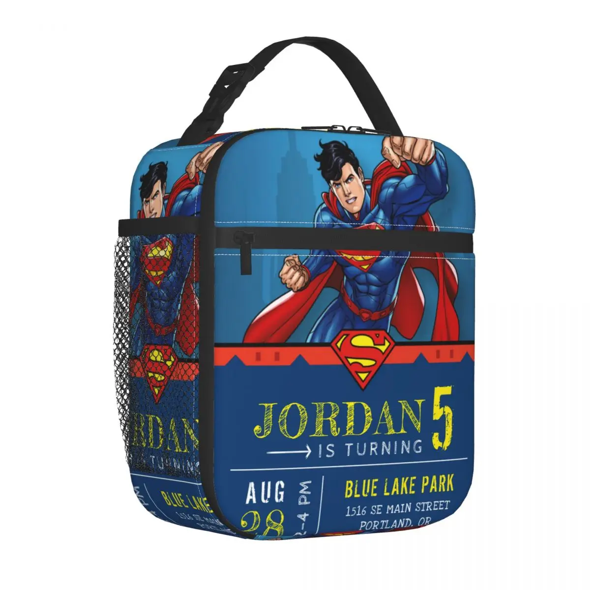 Supermans Birthday Isolierte Lunchtasche Thermotasche   Mahlzeitenbehälter, tragbare Tragetasche, Lunchbox für Männer, Frauen, College, Outdoor