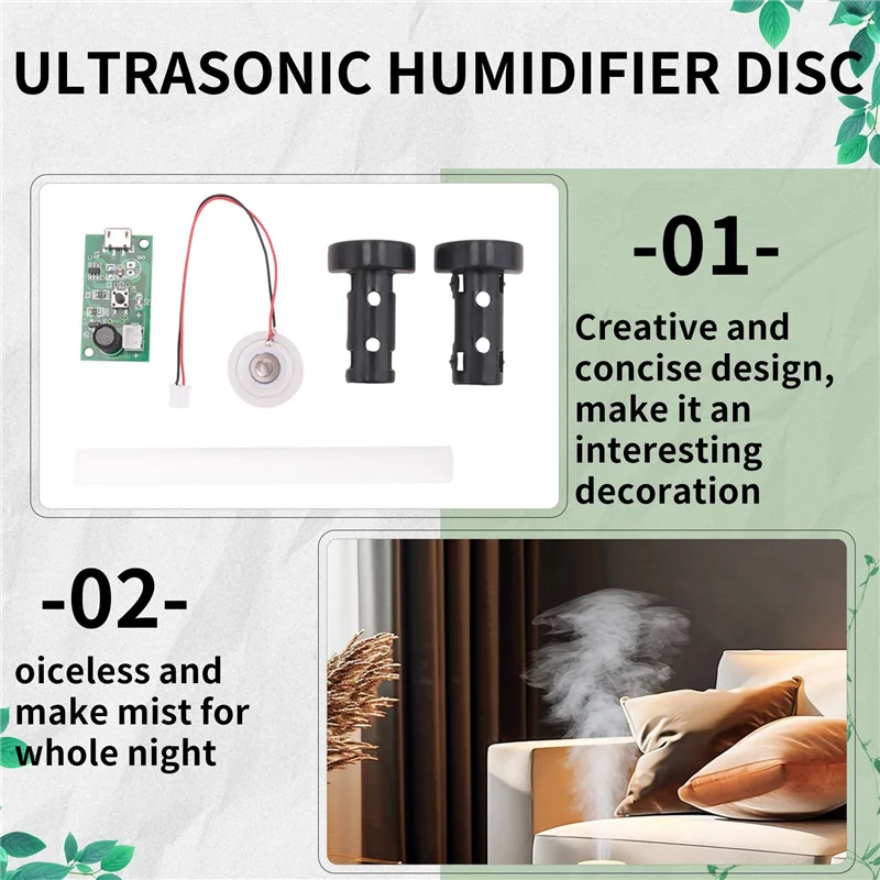 PHILE-12Pcs 20MM Ultrasonic Mist Maker Fogger Atomizer Transducer Atomizer ฟิล์มอุปกรณ์เสริมแผ่น Humidifier ปะเก็นยาง