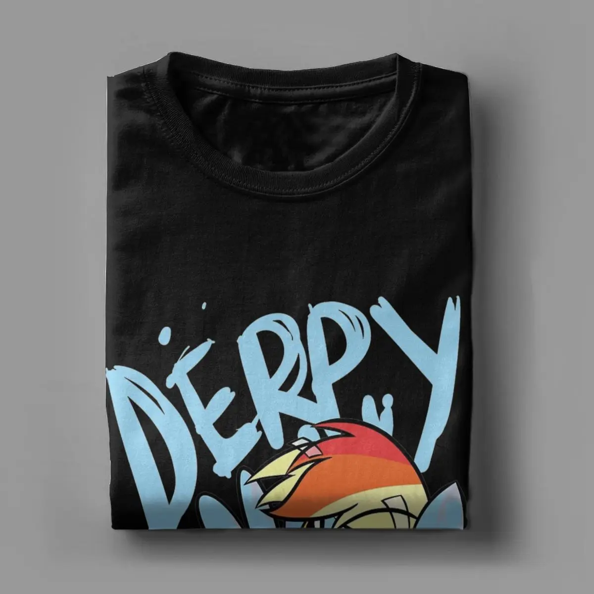 Men T-Shirt Derpy Dash Mlp Novelty Pure Cotton Tees Short Sleeve T Shirts Crew Neck Clothing Summer