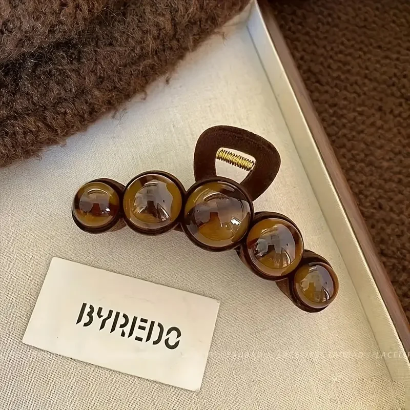 빈티지 스타일 대형 인조 진주 헤어 클립 여성용 샤크 클립 포니테일 및 하이 번에 적합 레트로 시크 헤어 액세서리