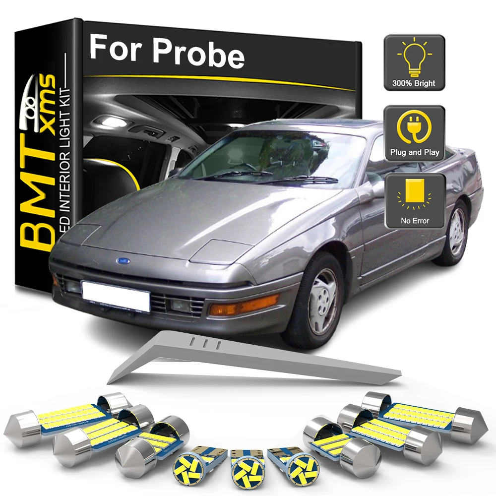 

BMTxms 15 шт. комплект светодиодных ламп для внутреннего освещения для Ford Probe 1993 1994 1995 1996 1997 автомобильная лампа для чтения автомобиля аксессуары Canbus