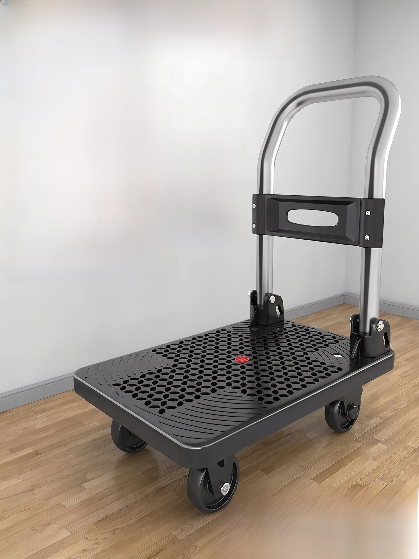 portable-folding-stainless-steel-shopping-cart-with-silent-universal-wheels-for-outdoor-cargo-transporting-handcart