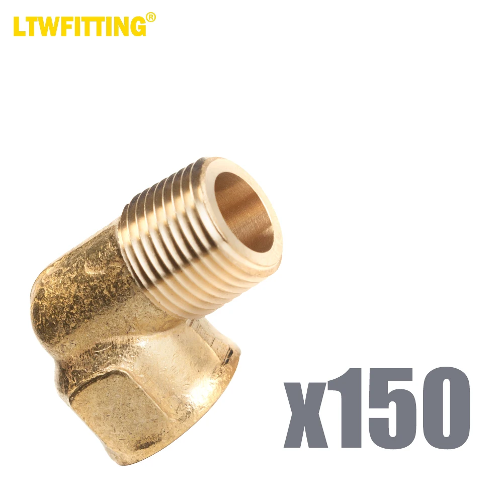 

LTWFITTING Brass Pipe 90 Deg 3/8-Inch NPT Street Elbow Forged Fitting Fuel Air Boat(Pack of 150)