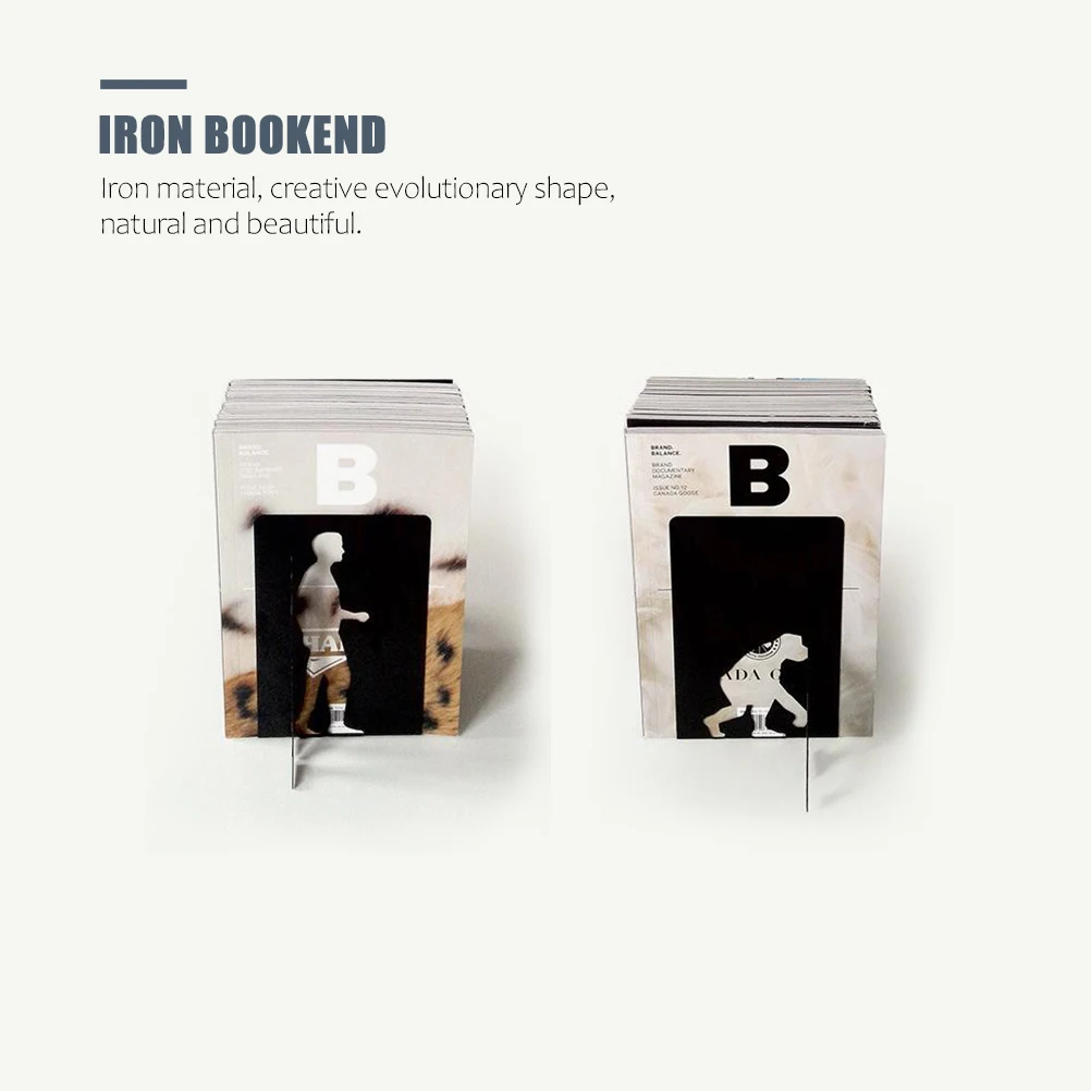 

1Set Iron Bookend Modern Book Stopper for Home Office Desktop Shelf Book Organizer Iron Bookend Office Supply
