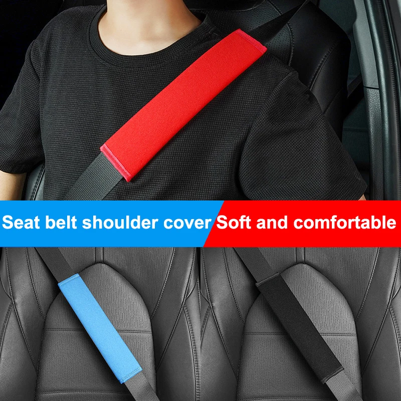 2個のパーソナライズされたファッショナブルなシートベルトクッション、車両使用に適しており、柔らかく快適なカーシートベルトクッション