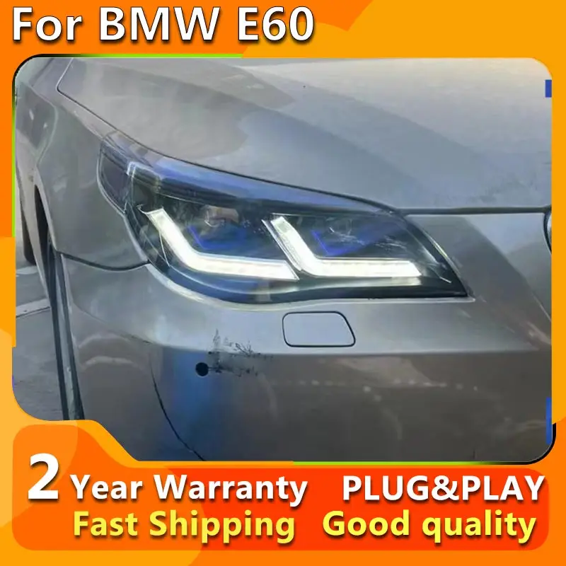 Car Lights for BMW E60 2003-2010 5 Series 520i 525i 530i LED Auto Headlight Assembly Upgrade M5 Competition Design Accessories