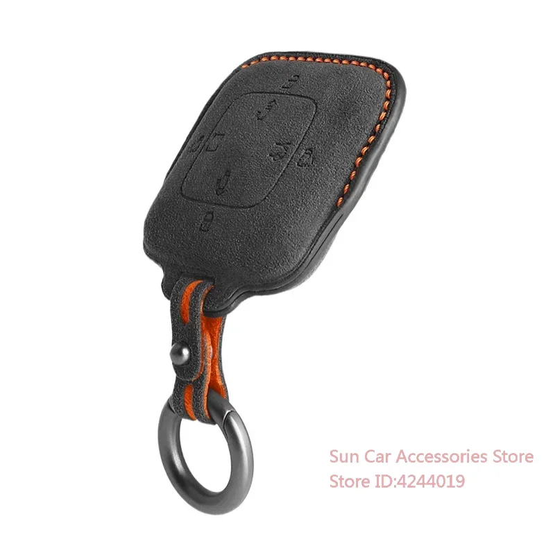 

For ZEEKR 001 X Car Key Case Suede Cover Shell Protector Accessories Auto Remote Smart Keychain keyless Entry 2024 2023 2022