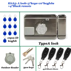 Remote control Lock RFID Electric lcok Invisiable Door lock Hidden Lock Mechanical key Gate opener 125Khz Keytag Access control