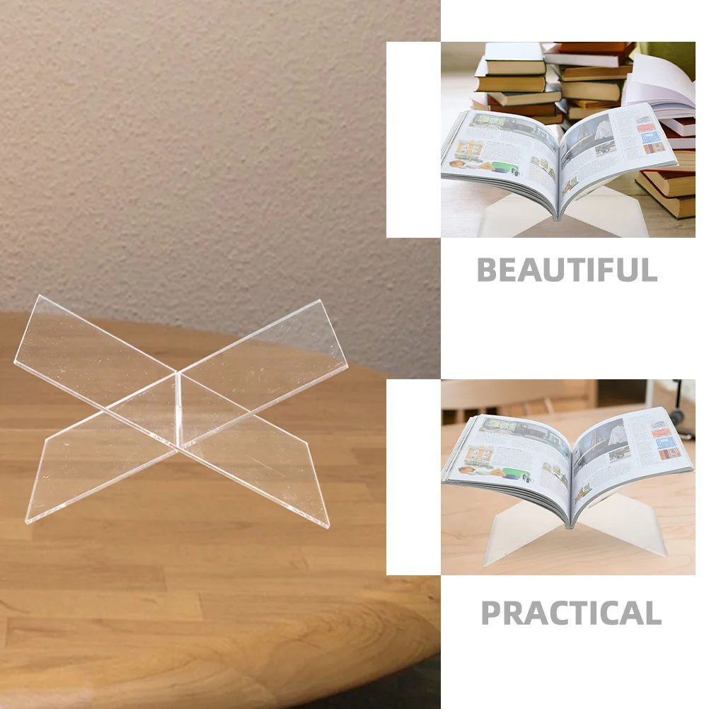 Х-образная акриловая книжная подставка толщиной 4 мм для учебного стола, книжная полка для колледжа, органайзер для чтения, держатель для поваренной книги, держатель для журналов