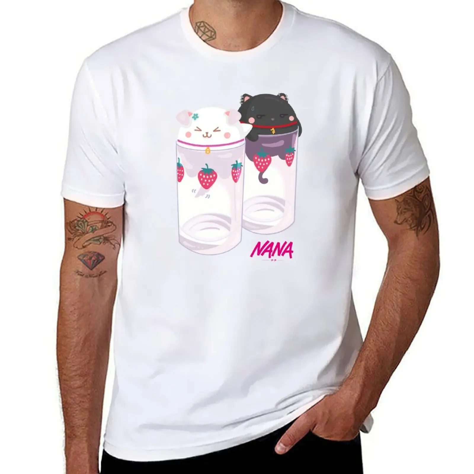 

Nana & Hachi - Strawberry glasses T-Shirt Outdoor Sports Short Sleeve Top
