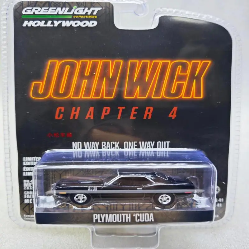 GREENLIGHT 1:64 John Wick: Chapter 4 -1971 Plymouth Cuda Collection die cast alloy car model decoration gift