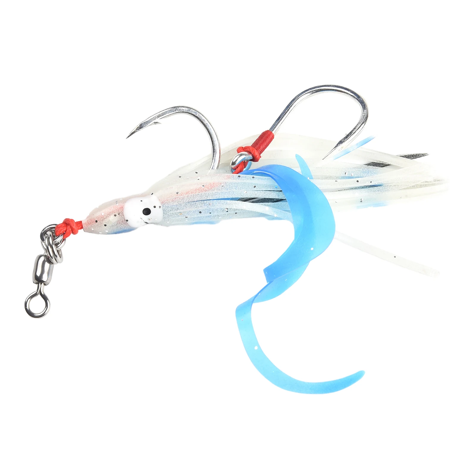 Squid Sizzling Hook Fish Luring Upgrade Your Fishing Gear with the Blue Luminous Silicone Wire Squid Sizzling Hook