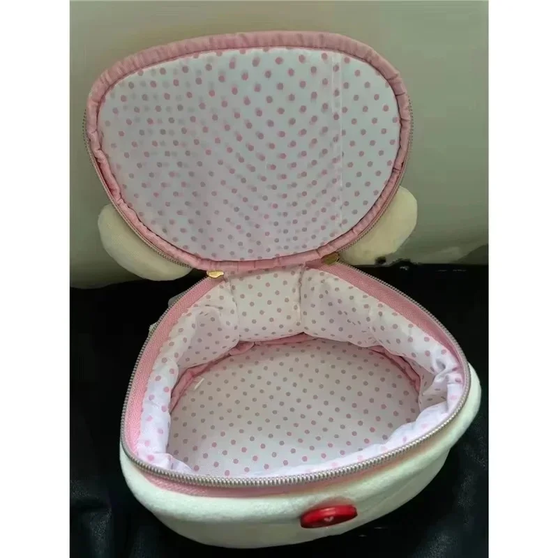 New Rilakkuma Bear Girl Plush Elliptical Stereoscopic Makeup Bag Portable Storage Bag Cute Cartoon Easy Bear Bear Storage