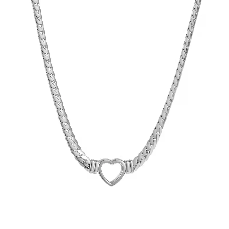 

Sterling silver necklace hip hop love collarbone chain versatile personality niche design neck chain