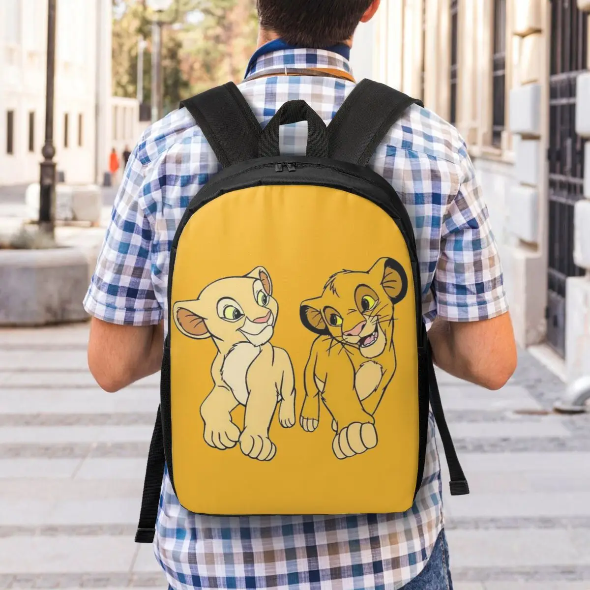 Custom Lion King Simba Travel Backpack Women Men School Computer Bookbag College Student Daypack Bags