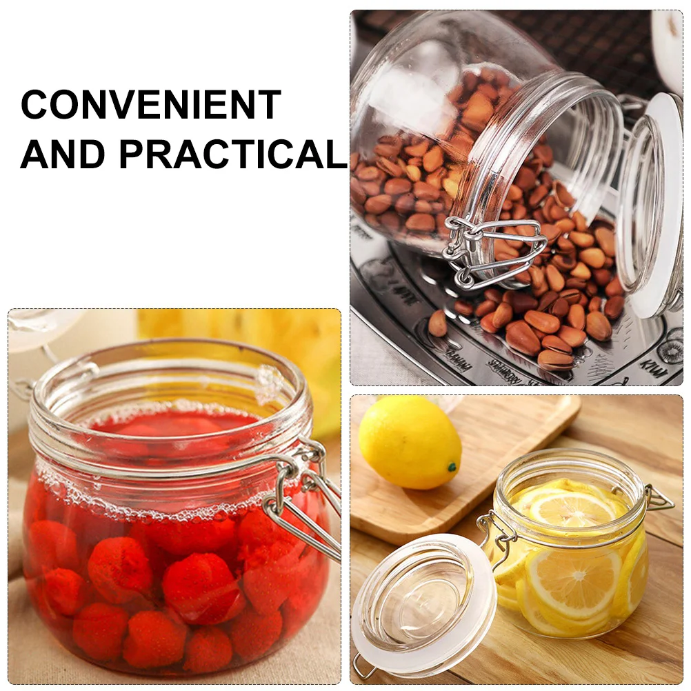 3Pcs Sealed Canisters Borosilicate Glass Storage Jars Airtight Clasp Lid Food Storage Container Kitchen Pantry Canisters