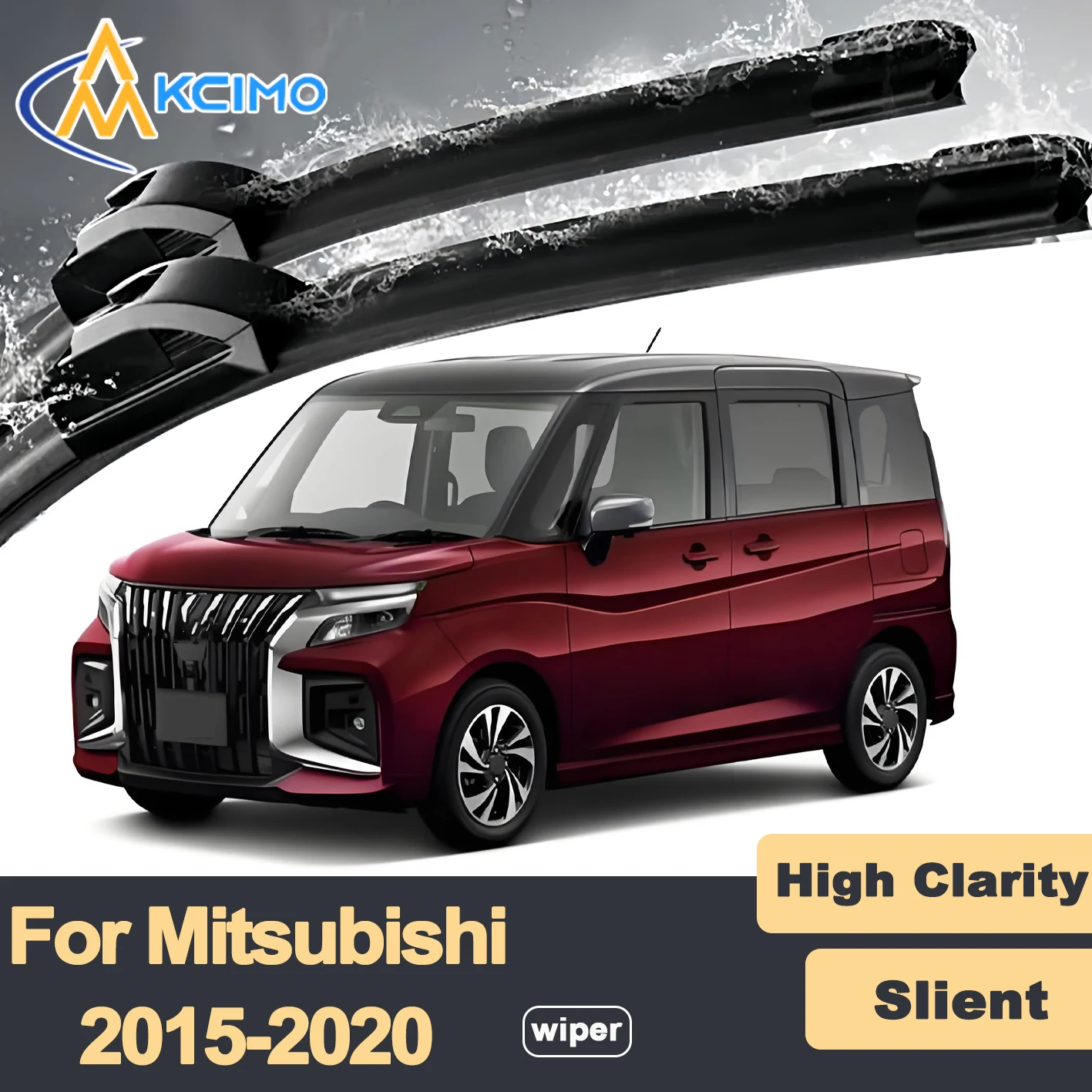 

Premium Rubber Durable Silent Windshield Wiper Blades 2pcs for Mitsubishi Delica D:2 2015-2020 Suzuki Solio