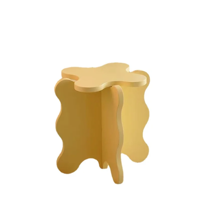 Pattern Cartoon Petal Side Table Ins Small Apartment Color Small Table Shooting Props Cream Wind Wave Corner Several Side Tables