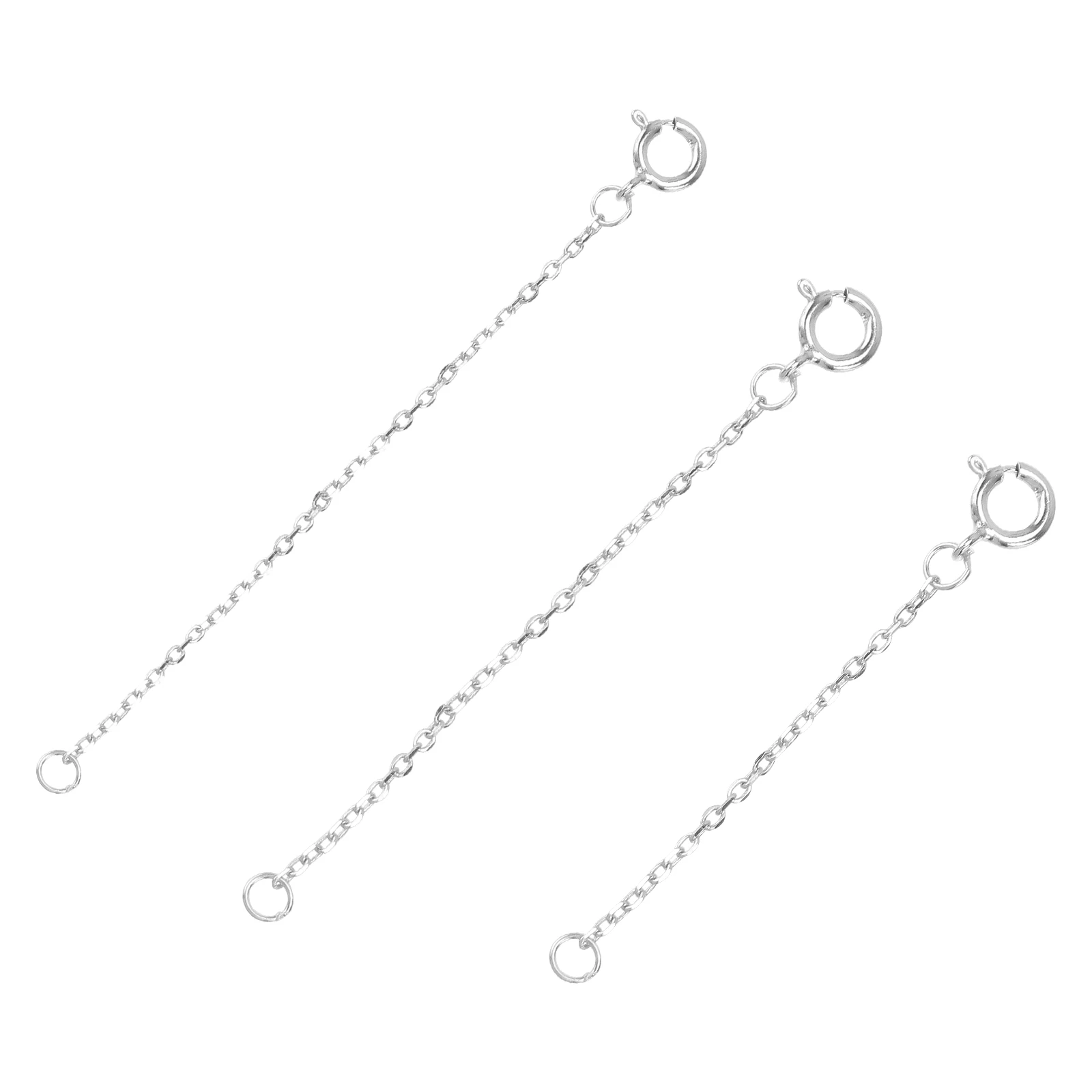

3pcs SterlingSilverChain Necklace Extended Diy Choker Bracelet Extension Necklace Chain Chain DIYJewelryExtensionChains