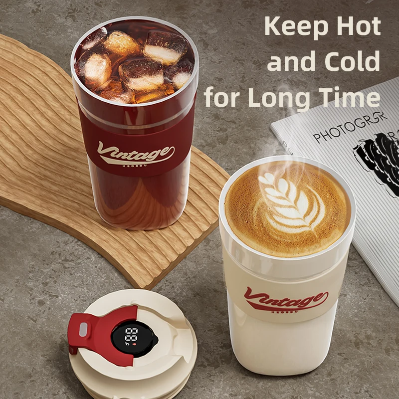 

Кофейная чашка из нержавеющей стали, уличная портативная термокофейная чашка, изолированные кружки, герметичный термос, кружка для чая, кофе, 500 мл