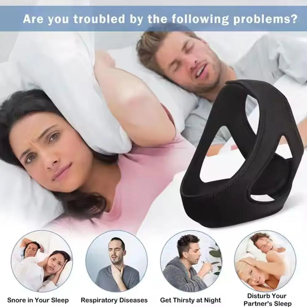 Anti-snoring Chin Strap Suitable For Women And Men's Nighttime Sleep Support Aids Snoring Jaw Bandage Q4o7