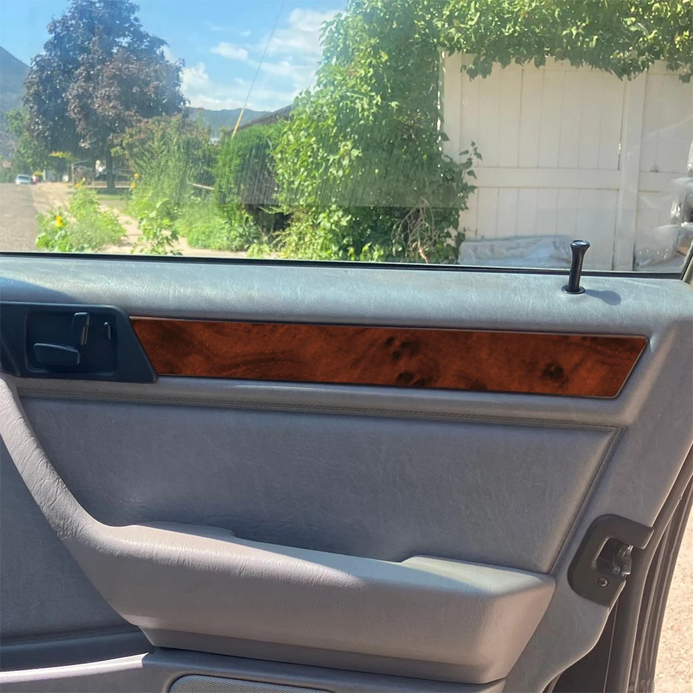 For Mercedes-Benz E-Class W124 1985-1996 Accessories Wood Grain Soft Plastic Car Interior Door Panel Cover Decoration Sticker