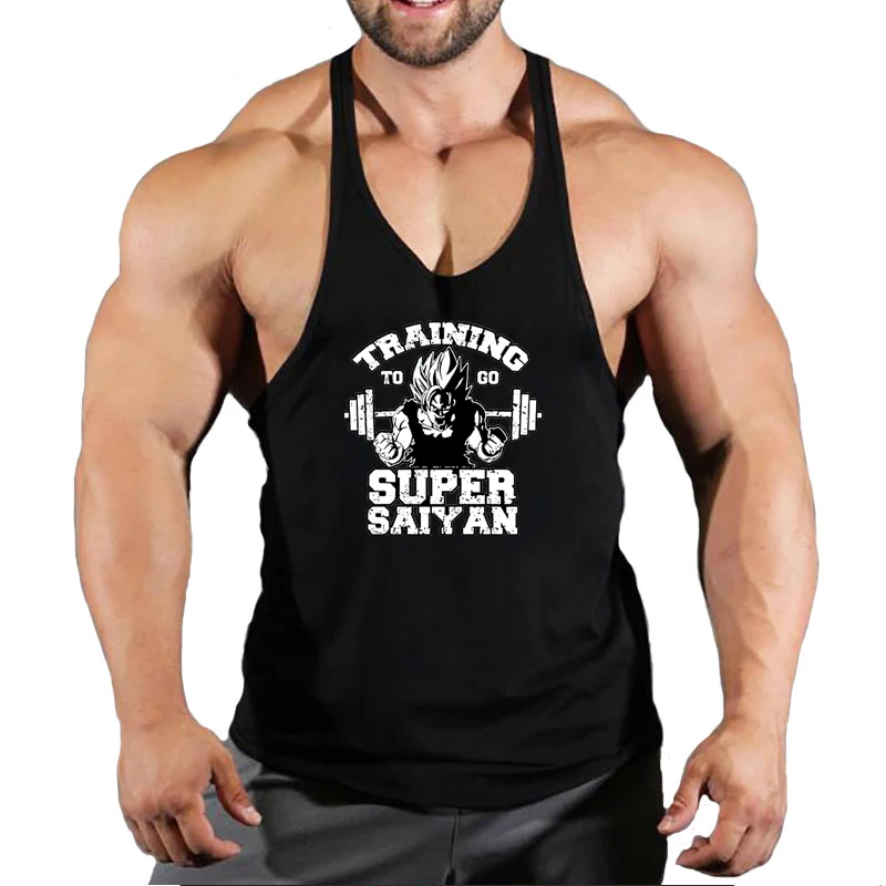 Gym Sleeveless Shirt Men Bodybuilding Tank Tops Fitness Workout Cotton Print Singlet Stringer Undershirt Male Casual Summer Vest