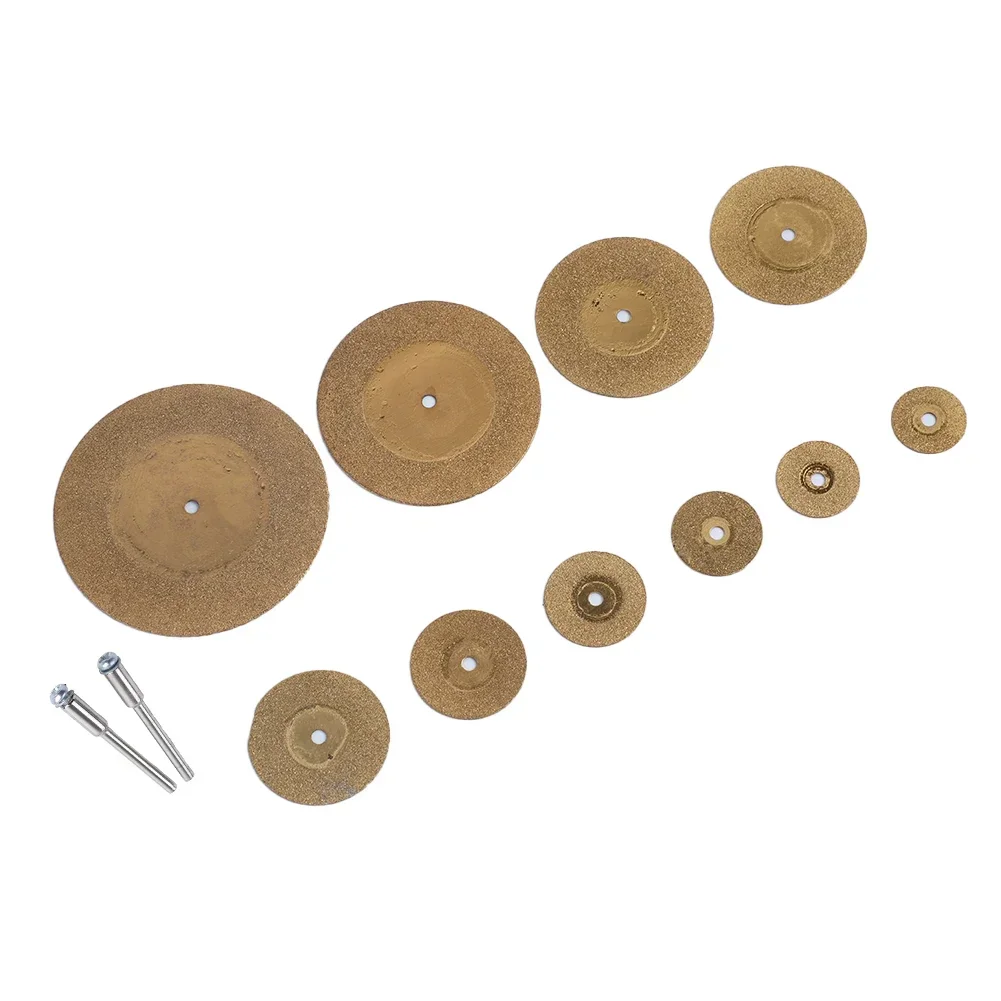 

10pcs Mini Diamond Cutting Disc Saw Blades For Rotary Tools TiN Coated Circular Saw Blade With Connecting Rod Power Tool