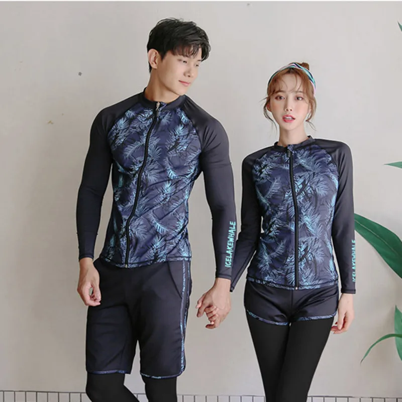 WackDaria Rash Guard Women Long Sleeve 3 Pieces Zipper Surfing Suit Sun Protection Lady Korea Bathing Wear